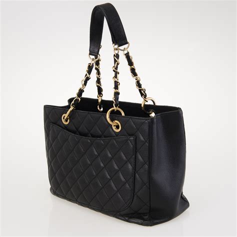 chanel caviar leather shopper tote bag|2012.